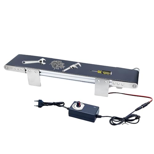 Edelstahl Mini-Förderautomat, DC 12V Elektrisches Desktop Förderband Einstellbare Geschwindigkeit, Automatisches Förderband mit Adapter Geeignet für Reibung Experiment Gerät, 49x10cm Edelstahl Mini-Förderautomat, DC 12V Elektrisches Desktop Förderband Einstellbare Geschwindigkeit, Automatisches Förderband mit Adapter Geeignet für Reibung Experiment Gerät, 49x10cm von Kensbro