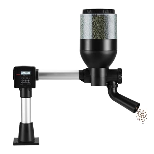Futterautomat Aquarium für Koi Fische Teich, Automatischer Futterspender Fische, Automatischer Fischfutterautomat 500ml mit LCD Display Controller, Fish Feeder Automatic für Weekend Holiday von Kensbro