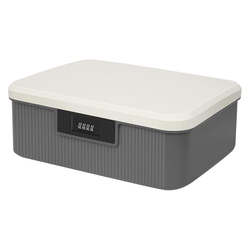 Große Medikamentenbox, 16LAbschließbare Box, 2 Schicht Medizinkoffer mit Zahlenschloss, Aufbewahrung für Medikamente, Handys & Persönliches, Verschließbare Box für Zuhause, Medizinbox für Büro, Grau von Kensbro