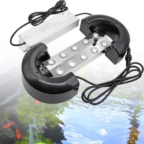 Kensbro 10 Kopf Ultraschall Vernebler, Ultraschall Nebler, 350W Wasserdichtem Netzteil mit Boje, Ultraschall NebelgeräT für Teich Gartenbau Gewächshauslandschaf Hochzeiten Halloween(5 Meter) von Kensbro