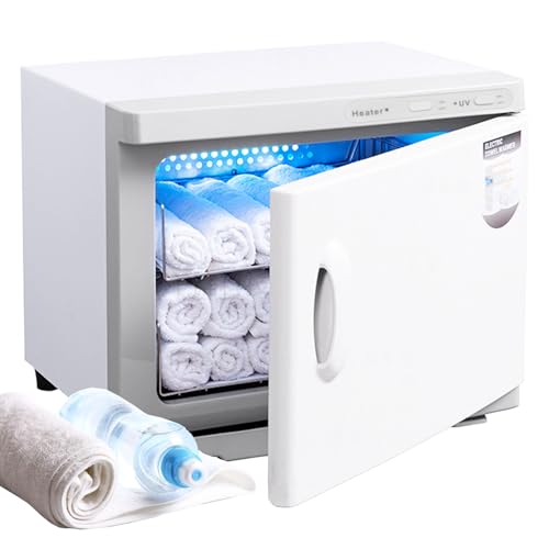 Kensbro 25L Handtuchwärmer, UV-Handtuch Desinfektionschrank, Kompressenwärmer, Heißes Handtuch Sterilisator Kabinett-360° Heizfunktion, Handtuchheizschrank für Schönheit, Salon, Spa (Weiß) von Kensbro
