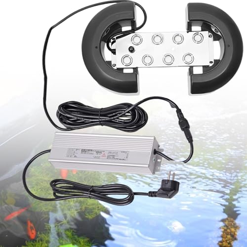 Kensbro 8 Kopf Ultraschall Vernebler, Ultraschall Nebler, 300W Wasserdichtem Netzteil mit Boje, Ultraschall NebelgeräT für Teich Gartenbau Gewächshauslandschaf Hochzeiten Halloween(5 Meter) von Kensbro
