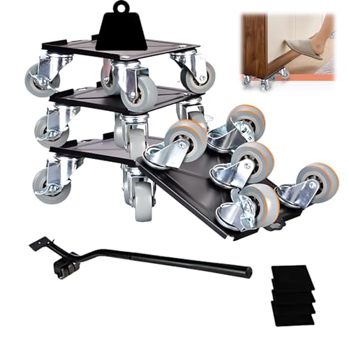 Kensbro Möbeltransportrollen, 5 Räder Möbelroller - 360° Rotation mit Feststellfunktion, Möbel Transportroller -1500kg Belastbarkeit, Möbeltransport Set für Möbel Verschieben Kensbro Möbeltransportrollen, 5 Räder Möbelroller - 360° Rotation mit Feststellfunktion, Möbel Transportroller -1500kg Belastbarkeit, Möbeltransport Set für Möbel Verschieben von Kensbro