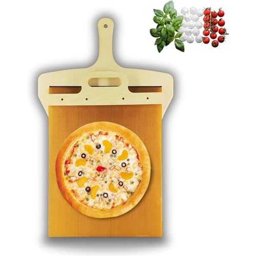 Sliding Pizza Peel,Pizzaschieber 56 * 36 * 2,7CM, Pizzaschieber Holz mit Griff, zum Backen von Hausgemachte Brot für Perfekte Pizzaübertragung von Kensbro