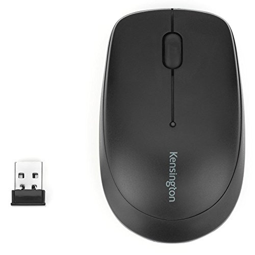 Kensington Kabellose ergonomische mobile Maus, Wireless Pro Fit Mobile Computermaus für Laptop, Desktop und Gaming, mit 2.4GHz, USB-Verbindung, Inkl. 2 AA-Batterien, Schwarz, K72452WW von Kensington