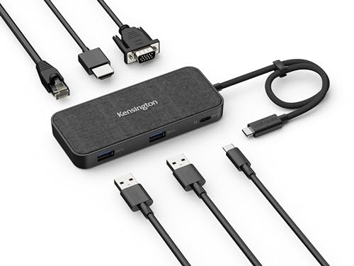 Kensington SD1650p USB-C Single 4K Tragbare Docking Station, Mobiles Dock mit HDMI, Kompatibel mit Apple/Chrome OS/Windows 7 Geräten, USB C HDMI Adapter, K34020WW von Kensington