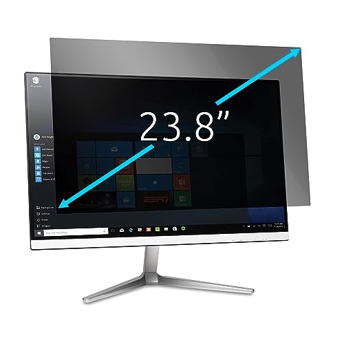 Kensington Monitor Blickschutzfilter, abnehmbare Schutzfolie für 23,8"-Monitore (16:9), Blendschutzbeschichtung, beidseitig verwendbar, Blaulichtfilter zur Vermeidung von Augenbelastung (628337) von Kensington