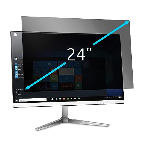 Kensington Monitor Blickschutzfilter, abnehmbare Schutzfolie für 23,8"-Monitore (16:10), Blendschutzbeschichtung, beidseitig verwendbar, Blaulichtfilter zur Vermeidung von Augenbelastung (628339) von Kensington