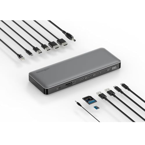 Kensington AD2010T4 Thunderbolt 4 Dockingstation, Dual Monitor 8K/4K, Micro SD Kartenleser, 96W Ausgangsleistung, 2 x HDMI, Ethernet, USB-C 3.2 & 4 x USB-A Ports (K34111EU) von Kensington