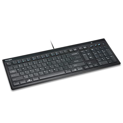Kensington Advance Fit™ Flache Full-Size Tastatur (DE), QWERTZ_Version, kabelgenbunden 1,9m, ideal fürs Home Office, schwarz, K72357DE von Kensington