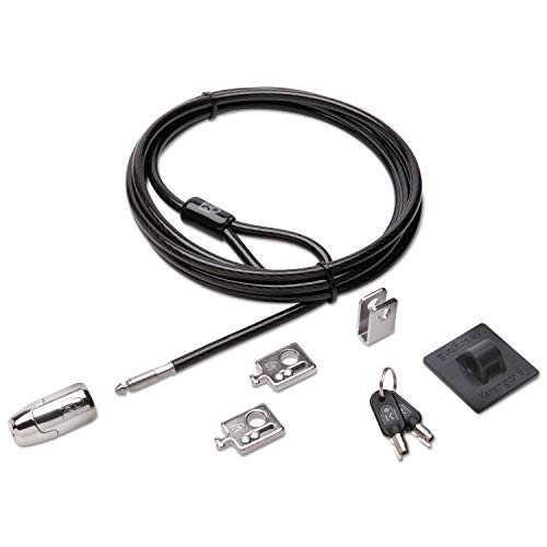 Kensington MicroSaver Schließsystem für Desktop- und Peripheriegeräte 2.0 mit 5 mm Schlüsselsystem, Carbonstahl-Kabel und mehrteiligem Sicherheitssystem - 2,4 m Länge (K64424WW) von Kensington