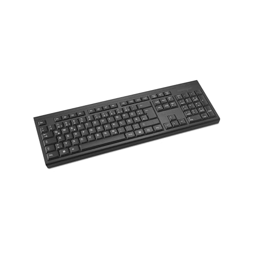 Kensington KB150 EQ Kabellose Tastatur, QWERTZ, kompatibel mit Windows und MacOS, Full-Size-Tastatur, mit USB-A-Nano-Empfänger, aus zu 55 Prozent recyceltem Material* (K75561DE) von Kensington