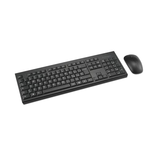 Kensington KM150 EQ Kabellose Tastatur und Maus Set für Windows und MacOS, USB 2.4 GHz Nano Receiver, Full Size Numerische Tastatur, Leise Maus 1200 DPI, QWERTY Layout, Schwarz K75562IT von Kensington