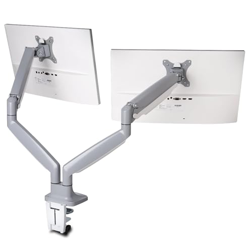 Kensington SmartFit Monitorarm für 2 Monitore, mit One-Touch Design und Gasdruckfeder zur optimalen Höheneinstellung, flexible Monitorhalterung für Bildschirme bis 32 Zoll, VESA 75/100, Grau, K55471EU von Kensington