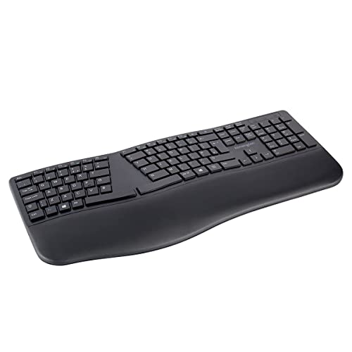 Kensington Pro Fit Ergo Kabellose Tastatur, United Kingdom QWERTY-Tastaturbelegung, Duale 2,4 GHz- und Bluetooth 4.2-Technologie, Kompatibel mit Chrome OS, macOS und Windows, K75401PN von Kensington