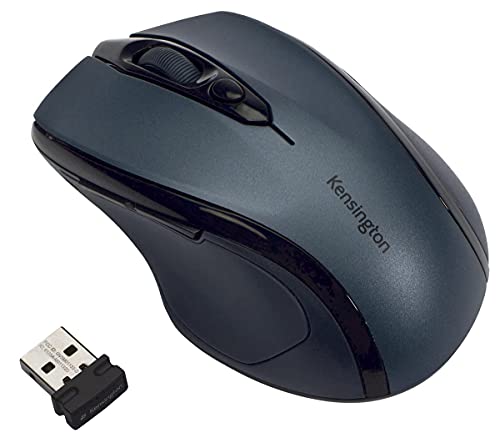 Kensington ProFit Kabellose Maus, Mittlelgroß, Optische 5-Tasten Funkmaus mit ergonomischer Form für Rechtshänder und Plug & Play Betrieb - Kompatibel mit Windows & MacOS, Grau, K72423WW von Kensington
