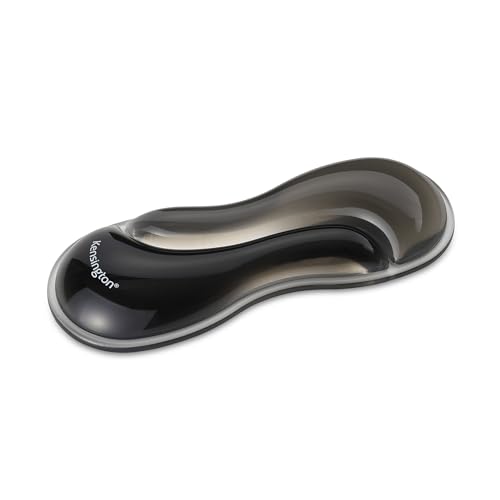 Kensington Slim Duo Gel Maus und Trackball Handgelenkstütze, Mauspad mit Gelkissen, ergonomischer Komfort, für flache PC-Mäuse und Trackballs, 192 x 72 x 22 mm, Schwarz Grau, K62438WW von Kensington