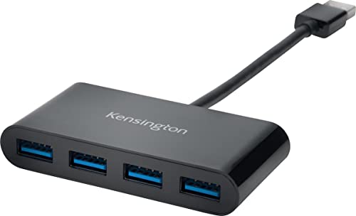 Kensington USB 3.0 Hub mit 4 Anschlüssen, Übertragungsgeschwindigkeit bis 5 Gbit/s - Plug-and-Play, HP, Dell, Windows, Macbook, K39121EU von Kensington