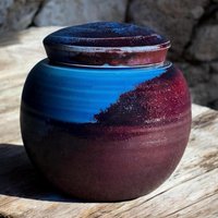 80 Cu/in Fassungsvermögen - Kleine Urne Handgefertigte Tonurne Kubikzoll 15 cm Hoch X Breit Pm-80Cu-2 von KentHarrisPottery