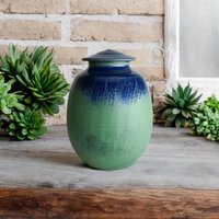 Handgemachte Keramik Urne Für Erwachsene - Große Größe Hält Ungefähr 250 Kubikzoll Abmessungen 10 "x 7, 5" Rzg-Lurn-1 von KentHarrisPottery