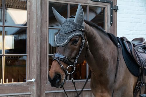 KENTUCKY HORSEWEAR Fliegenmütze Pferd, Gehörschutz, amerikanischer Look, Wellington Stone&Pearl Soundless, Pferde Zubehör von Kentucky