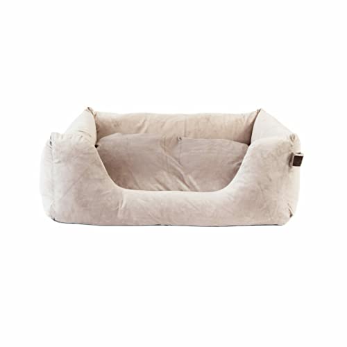 Kentucky Dogwear Hundebett für große Hunde (groß, 100 x 80 cm), Velours, Beige, hochwertig, bequem, modisch und leicht zu waschen, Sofas und Sessel für Hunde, Zubehör von Kentucky