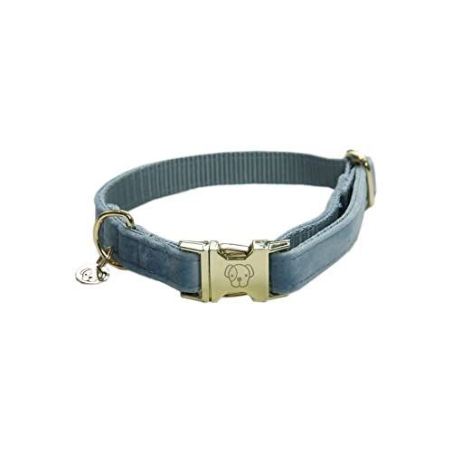 Kentucky Dogwear Velvet Dog Collar Hundehalsband, Größe:XL, Farbe:hellblau von Kentucky