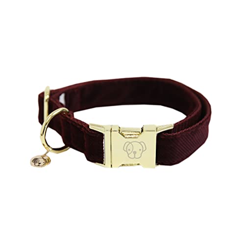 Kentucky Halsband Dog Collar 'Corduroy' - Bordeaux, Größe:S von Kentucky