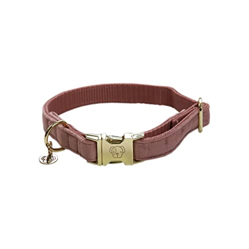 Kentucky Halsband Dog Collar 'Velvet' - Old Rose, Größe:S von Kentucky