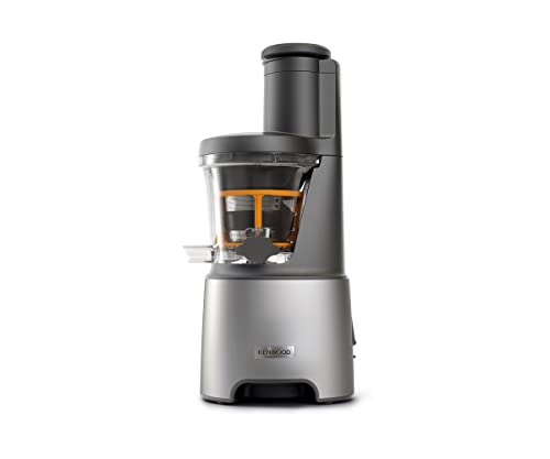 Kenwood PureJuice Pro Entsafter JMP85.00SI, Slow Juicer für selbstgemachte Säfte, XXL-Einfüllöffnung für ganze Früchte, mit niedriger Drehzahl für den Erhalt wichtiger Vitamine, 230 Watt, Silber von Kenwood