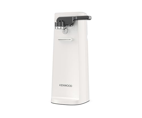 Kenwood Elektrischer Dosenöffner CAP80.000WH, Multifunktionaler 3-in-1 Küchenhelfer mit Integriertem Messerschärfer, Dosenöffner und Flaschenöffner, mit Kabelaufwicklung, Weiß von Kenwood