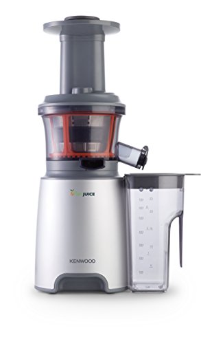 Kenwood PureJuice Entsafter JMP600SI, Slow Juicer für selbstgemachte Säfte, mit niedriger Drehzahl für den Erhalt wichtiger Vitamine, sehr leise im Betrieb, 150 Watt, Silber von Kenwood