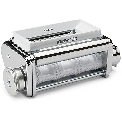 Kenwood Ravioli-Aufsatz KAX93.A0ME, Zubehör Küchenmaschinen, inkl. großem Trichter, Fülllöffel & Reinigungsbürste, verchromtes Edelstahl-Gehäuse von Kenwood