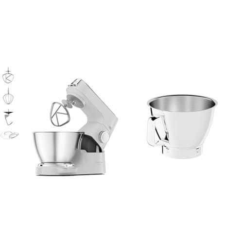 Kenwood Titanium Chef Baker KVC65.001WH - Küchenmaschine mit integrierter Waage & Edelstahl-Schüssel KAB50.000SS, Zubehör Kenwood Titanium Chef Baker KVC65.001WH - Küchenmaschine mit integrierter Waage & Edelstahl-Schüssel KAB50.000SS, Zubehör von Kenwood