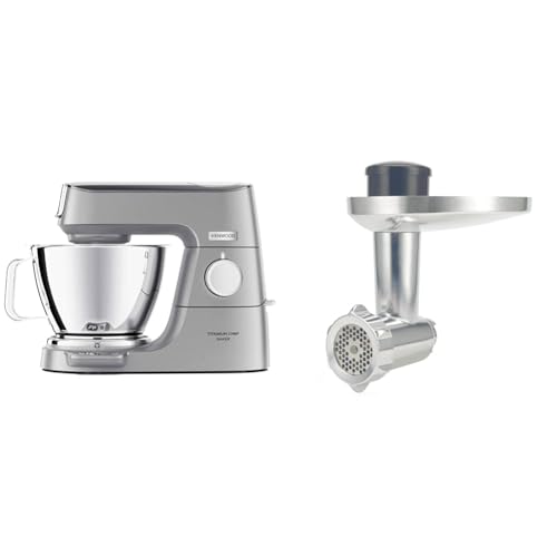 Kenwood Titanium Chef Baker KVC85.004SI Küchenmaschine mit integrierter Waage & KAX 950 ME Fleischwolf – Zubehör für Kenwood Küchenmaschinen von Kenwood