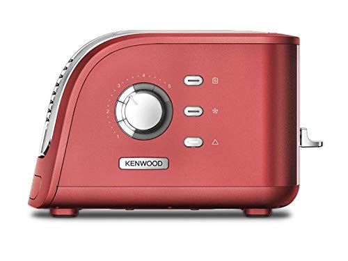 Kenwood Toaster Turbo TCM300RD Rot 2 Schlitz Bräunungsregelung 5 Bräunungsstufen Auftau- und Aufwärm-Funktion 2300 Watt beleuchteter Countdown Krümelschublade von Kenwood