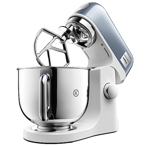 Kenwood kMix Editions KMX760BL Küchenmaschine, 5 l Edelstahl Schüssel, Safe-Use-Sicherheitssystem, Metallgehäuse, 1000 Watt, inkl. 3-Teiligem Patisserie-Set und Spritzschutz, Blau Metallic von Kenwood