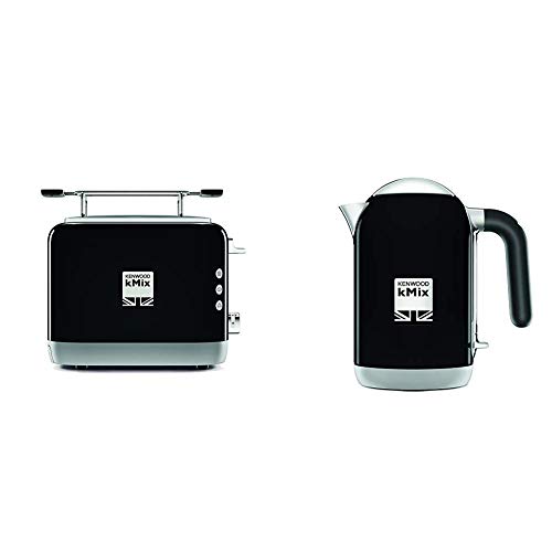 Kenwood kMix TCX751BK Toaste, 2-Schlitz-Toaster (900 W) schwarz & ZJX650BK Wasserkocher kMix 2200 Watt, Metall, 1 Liter, schwarz von Kenwood