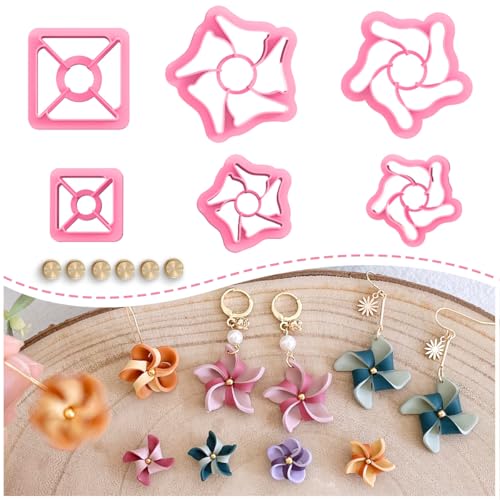 KEOKER Pinwheel Polymer Clay Cutters, Spring Polymer Clay Cutters, Summer Clay Cutters for Polymer Clay Jewelry, Summer Clay Earring Cutters, 6 Shapes Clay Cutters for Earrings, Spring Clay Cutters KEOKER Pinwheel Polymer Clay Cutters, Spring Polymer Clay Cutters, Summer Clay Cutters for Polymer Clay Jewelry, Summer Clay Earring Cutters, 6 Shapes Clay Cutters for Earrings, Spring Clay Cutters von Keoker