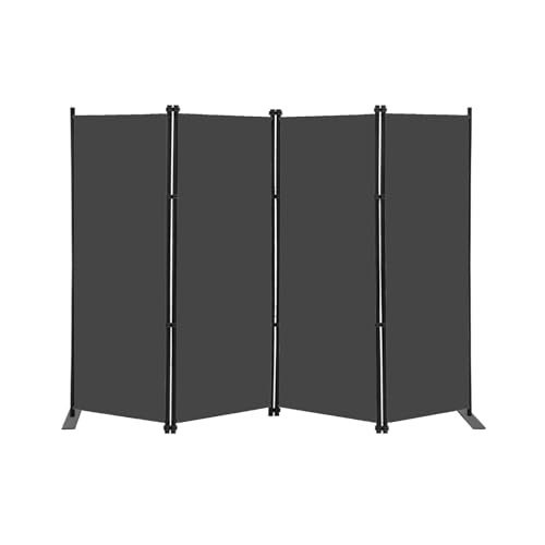 KEORTUN Klappbar 4-teiliger Raumteiler 203x183 cm Sichtschutz Paravent Trennwand FREISTEHEND für Wohnzimmer, Schlafzimmer, Büro, Studio- Grau von Keortun