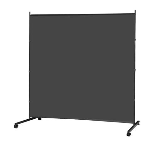 KEORTUN Raumteiler auf Rollen - Einzelpaneel Großer Trennwand 180x190 cm Freistehende Sichtschutz für Büro, Wohnzimmer, Schlafzimmer, Esszimmer, Arbeitszimmer - Grau von Keortun
