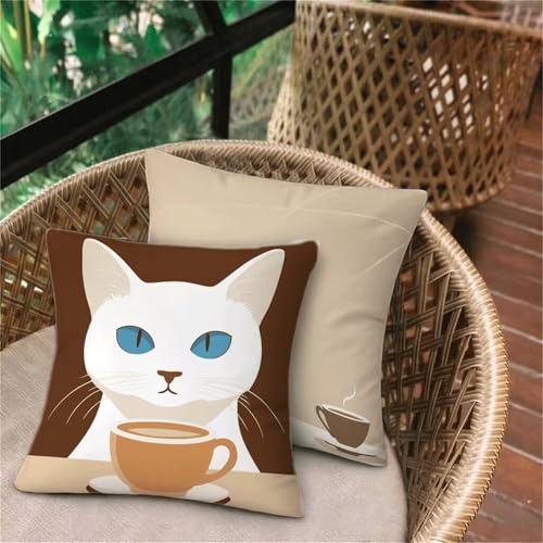 Kissenbezug 50x50 Katze, Grau Deko Schlafzimmer Sitzkissen, Leinen Outdoorkissen, wasserdichte Atmungsaktiv Kissenhüllen, Bett Wohnzimmer Gartenkissen Sofakissen, Sommer Herbst Familie Dekor D-324 Kissenbezug 50x50 Katze, Grau Deko Schlafzimmer Sitzkissen, Leinen Outdoorkissen, wasserdichte Atmungsaktiv Kissenhüllen, Bett Wohnzimmer Gartenkissen Sofakissen, Sommer Herbst Familie Dekor D-324 von Keoxco