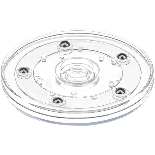 Kepfire 10 cm Acryl Lazy Susan Drehteller Kunststoff Lager Drehbarer Vorratsschrank Drehlager Durchsichtig für Küchen Organizer Kuchen Gewürzregal von Kepfire