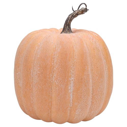 Kepfire Künstlich Fälschung Groß Kürbis 1Pcs 18 cm Kunststoff Halloween Thanksgiving Herbst Ernte Kernstück Dekoration for Küche Draussen - gelb von Kepfire