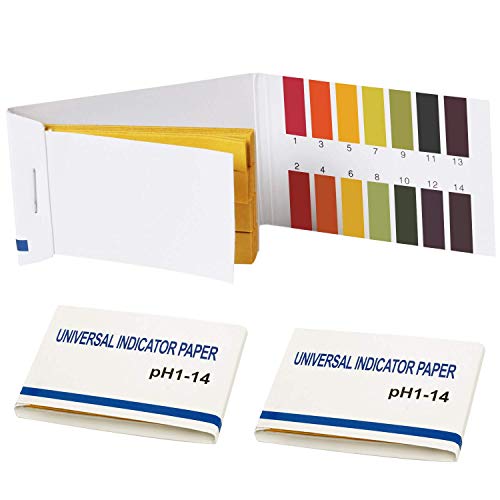 Kepgapo 2 SäTze 160 Streifen 1-14 PH Lackmuspapier PH Test Streifen Wasser Kosmetik Boden PH Test Papier Streifen mit Kontroller Karte von Kepgapo