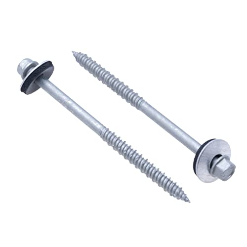 115 mm Selbstschneidende Schraube für Holz, Beton mit Unterlegscheibe Aluminium/EPDM hat SW Sechskantkopf Kohlenstoffstahl mit Keramikbeschichtung für die Befestigung von Wand-Sandwich-Paneelen 25 pcs 115 mm Selbstschneidende Schraube für Holz, Beton mit Unterlegscheibe Aluminium/EPDM hat SW Sechskantkopf Kohlenstoffstahl mit Keramikbeschichtung für die Befestigung von Wand-Sandwich-Paneelen 25 pcs von Keple