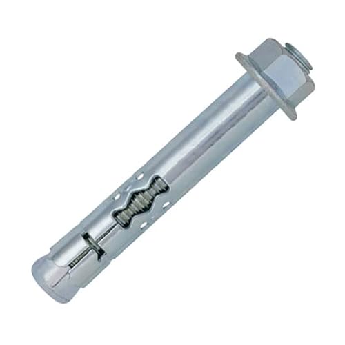 12 mm X 75 mm Hülsenanker mit Sechskantmutter, Schraubanker, Maueranker, Ankerbolzen, Betondehnschraube mit Gewindebolzen, Spreizdübel aus Metall, Keilanker für Beton, Ziegelwand, Stein (2 Stk) von Keple