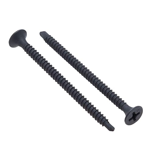 3.5mm x 45mm Selbstbohrende Schnellbauschraube, Selbstschneidende schwarze Phosphat Schrauben Feingewinde-Phillips-Hornkopfschraube aus gehärtetem Stahl für Gipskartonplatten an Stahlprofil (30 St) von Keple