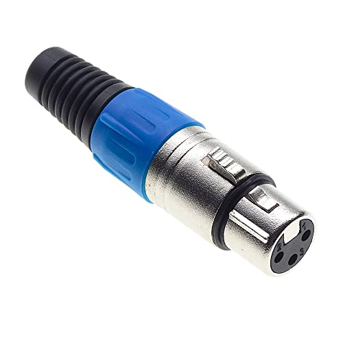 Keple 4-polige XLR-Buchse, blau - Buchse für Audio-Mikrofon-DMX-Stecker, nicked-plated Adapter, Metallkonstruktion Stecker mit Kunststoffgehäuse von Keple