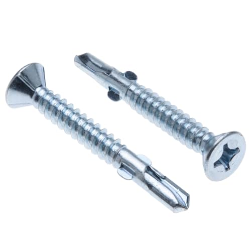 4.8 mm Selbstbohrende Holz-Metall-Schrauben, 4.8mm x 50mm Verbindungselemente mit Flügeln und gehärteter Bohrspitze, Senkkopfschrauben mit Kreuzschlitz und flachem Kopf, verzinkt, C2, DIN 7504 P (250) 4.8 mm Selbstbohrende Holz-Metall-Schrauben, 4.8mm x 50mm Verbindungselemente mit Flügeln und gehärteter Bohrspitze, Senkkopfschrauben mit Kreuzschlitz und flachem Kopf, verzinkt, C2, DIN 7504 P (250) von Keple